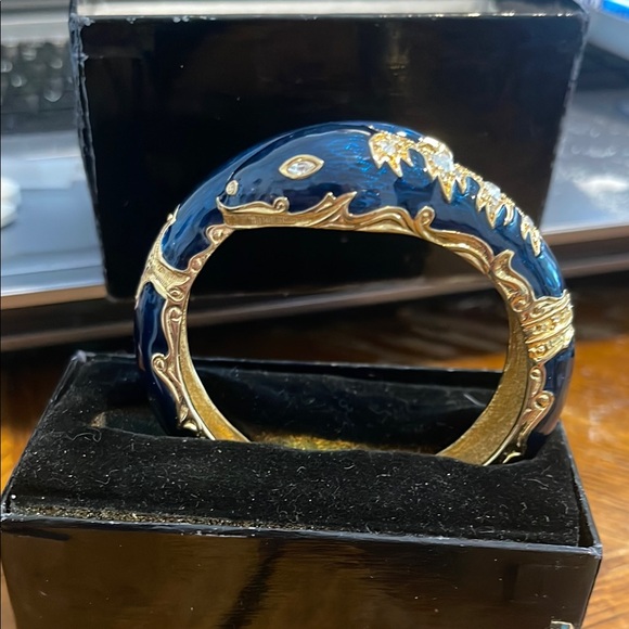 Joan Rivers Navy and Gold Accent Bangle